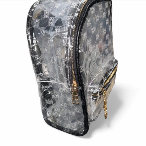 Bebe Clear and Black Women's Backpack - Picture 2 of 8